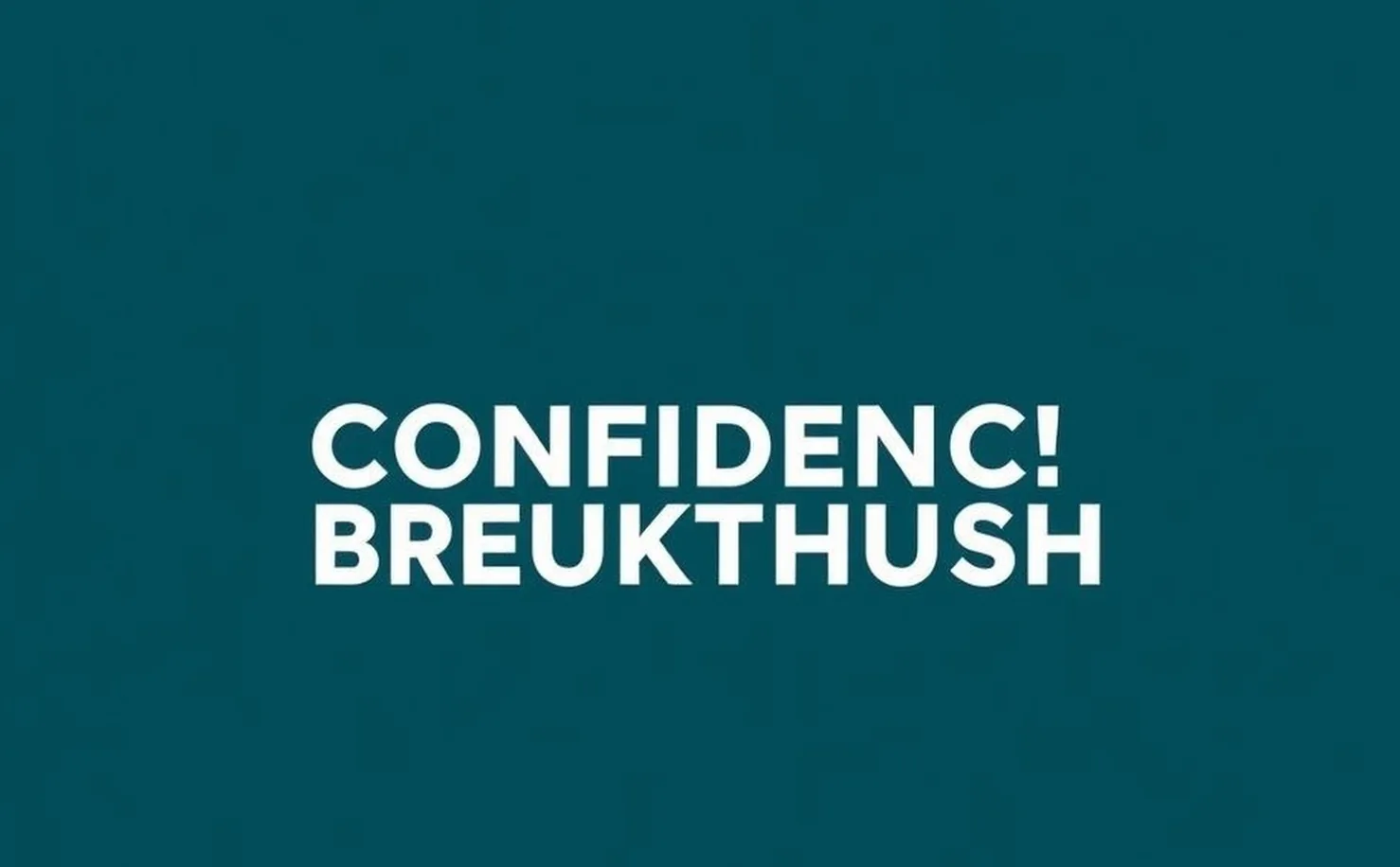 Confidence breakthrough workshop